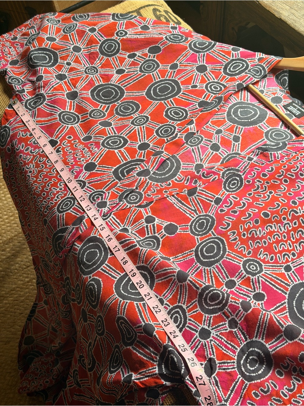 Women’s Red Patterned Kimono Jacket - Picture 4 of 5